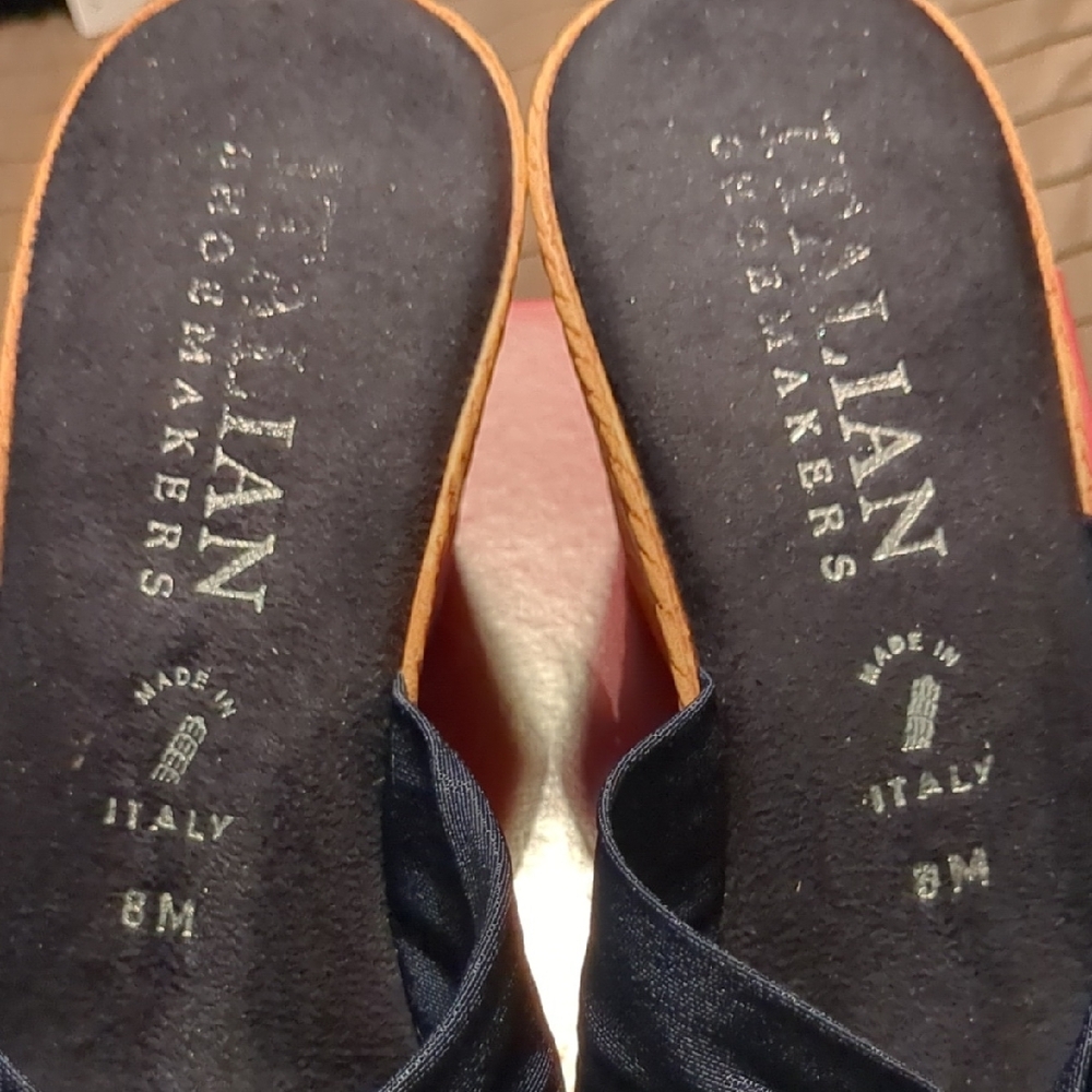 Italian Shoemakers Blue Wedge Shoes - Picture 4 of 7